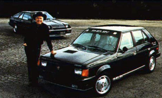 Carroll Shelby with a GLH-S bearing his name, circa 1986.