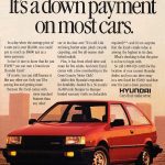 1989 Hyundai Excel ad, $5499