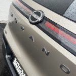2025 Nissan Murano Platinum in Champagne Silver, tailgate script,