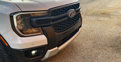 2026 Ford Ranger XLT in Colonial White, grile detail,