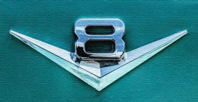 Classic Car, V8 Logo Chrome,